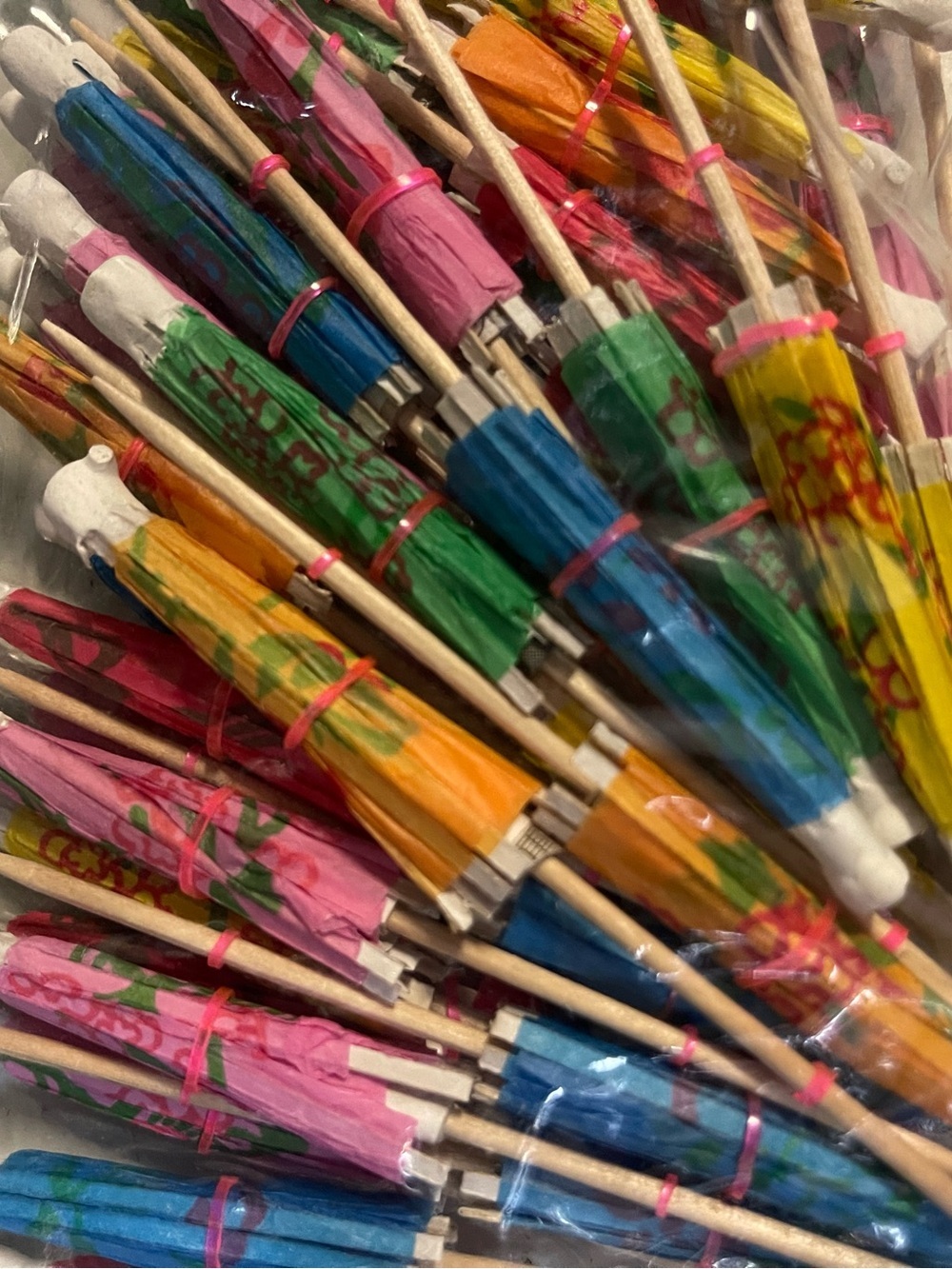 Festive Paper Drink Umbrellas - Multicolor Party Picks